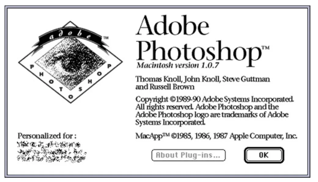 Adobe’s first ad for Photoshop in the 1990s